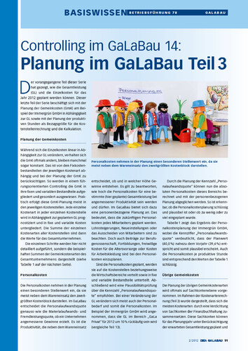 Controlling Im Galabau Planung Im Galabau Teil Dega Galabau Das